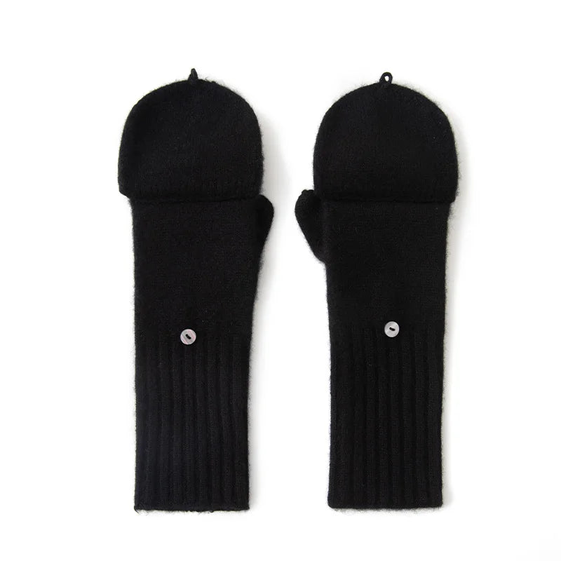 Convertible Flip-Top Mittens - Knit Fingerless Gloves for Adults - photo 7