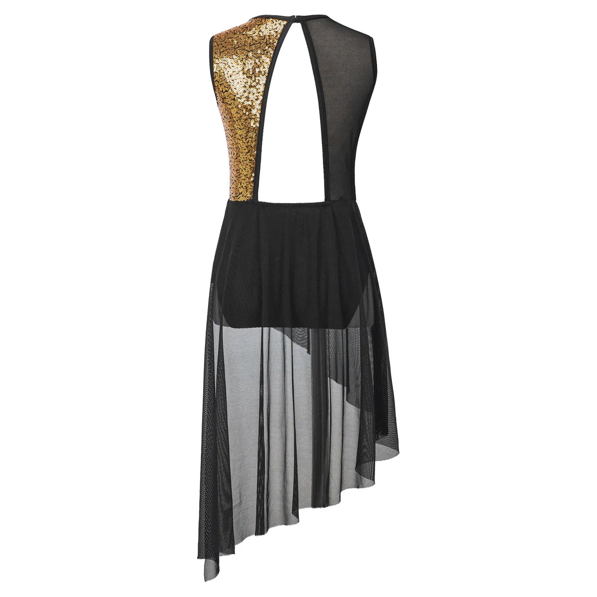 Girls sequin irregular-hem lyrical tutu dress