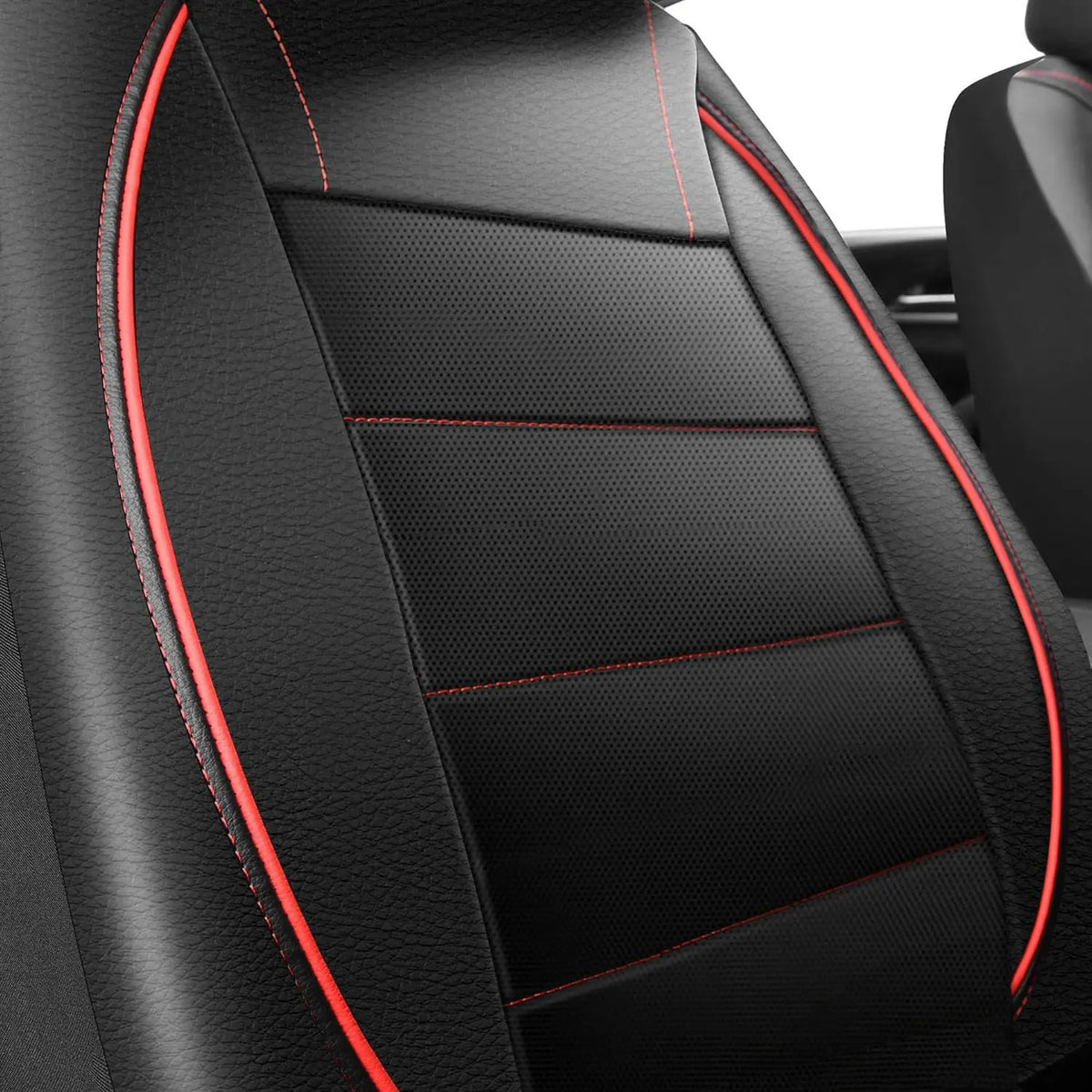 Universal Leather Car Seat Covers Simple Style Breathable Full Set or Front Pair