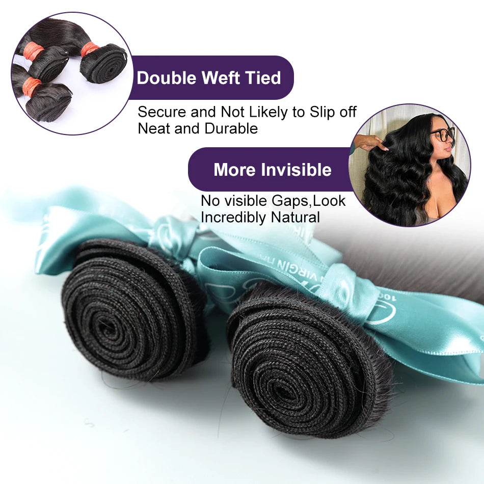 Rosabeauty Brazilian Remy Human Hair Bundles – Straight 30-40 Inch