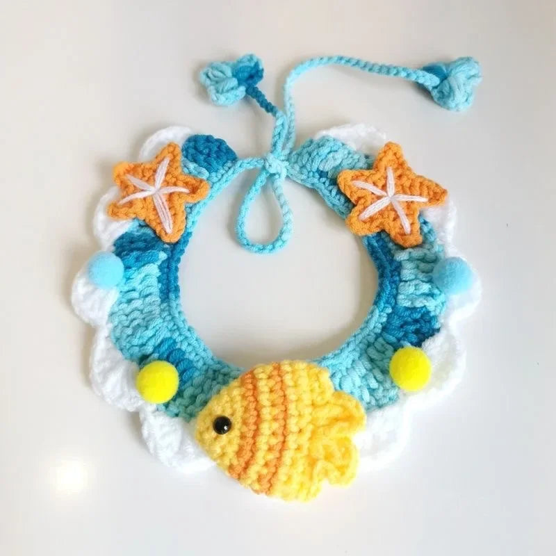 Hand-Knitted Pet Scarf Collar - Cute Knit Bib for Cats and Small Dogs - photo 4