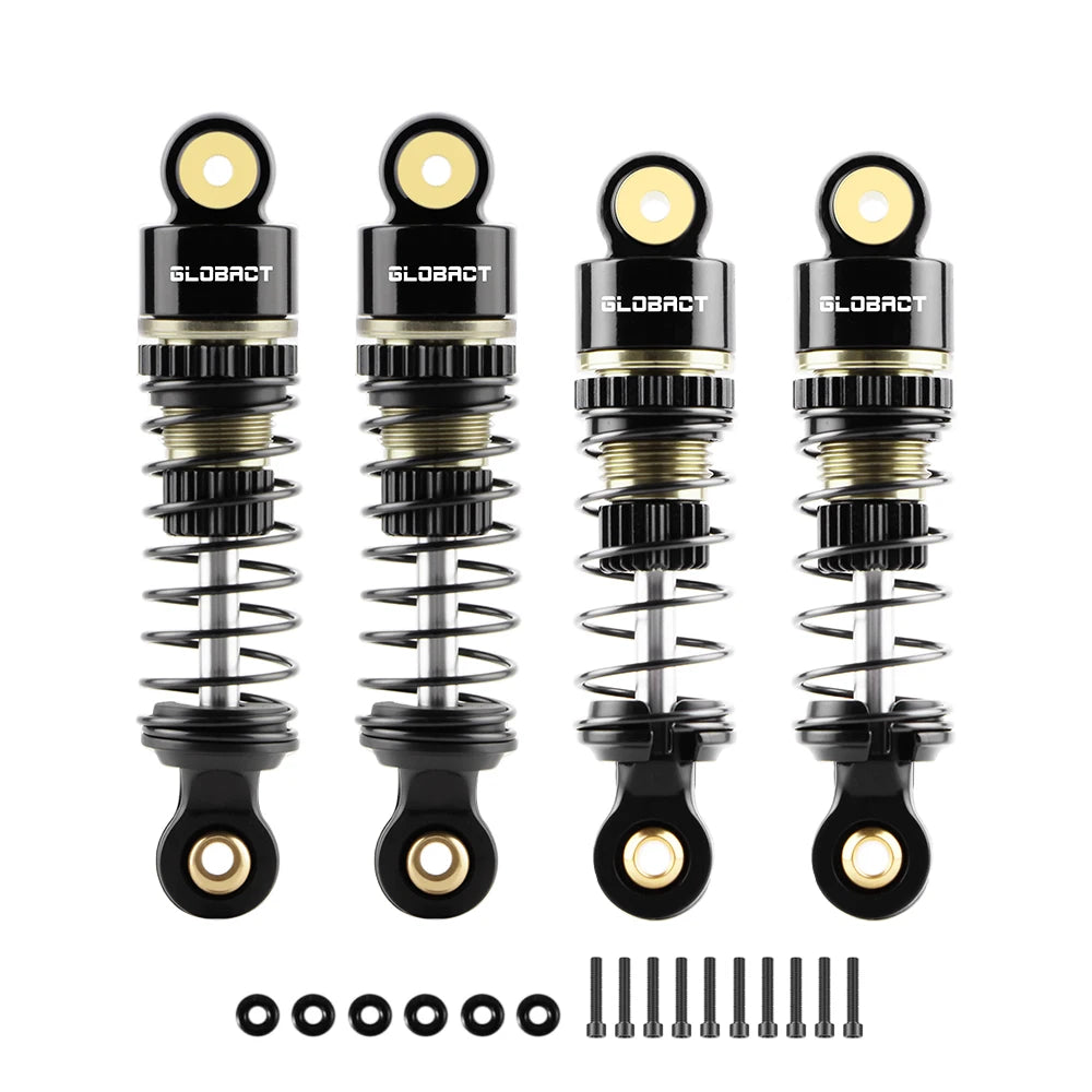 GLOBACT Aluminum F&R Oil Shock Absorber RC Damper for LOSI Micro-B Micro-T 1/24 1/28 RC Race Buggy Upgrade Part (Black Brown)
