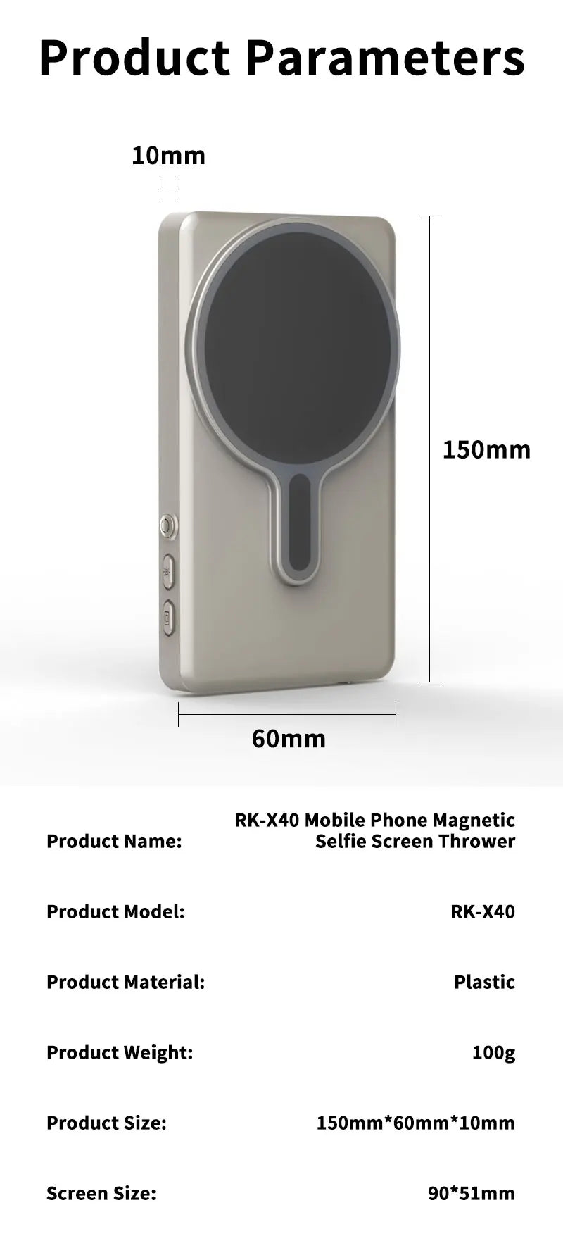 Mobile screen splitter selfie wireless display screen long-distance transmission monitor synchronized live broadcast Vlog screen