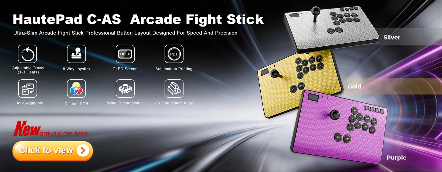 Haute42 C-AT Magnetic Leverless Hitbox Controller Stickless Arcade Controller Keyboard For PC/PS4/PS5/Switch Hitbox Fightstick