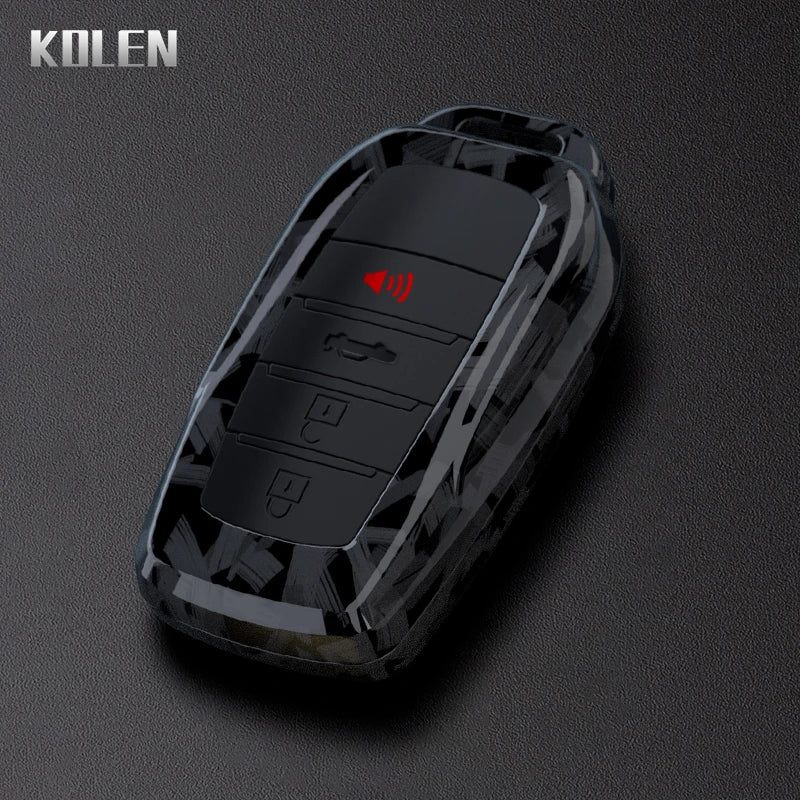 ABS Carbon Fiber Car Flip Key Case Cover For Toyota Sienna Rav4 Crown Hilux Fortuner Camry Land Cruiser Prado Venza Accessories
