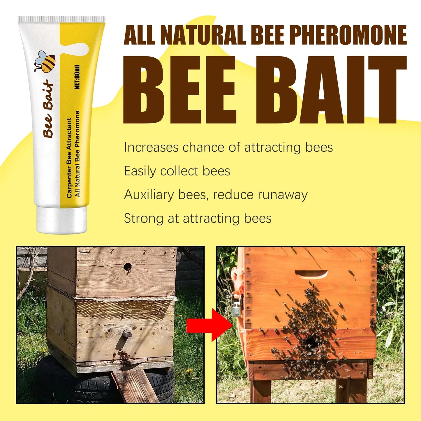 Outdoor Beekeeping Bee Attractant Bait Queen Pheromone Lure Swarm Commander for Honey Hive Attraction