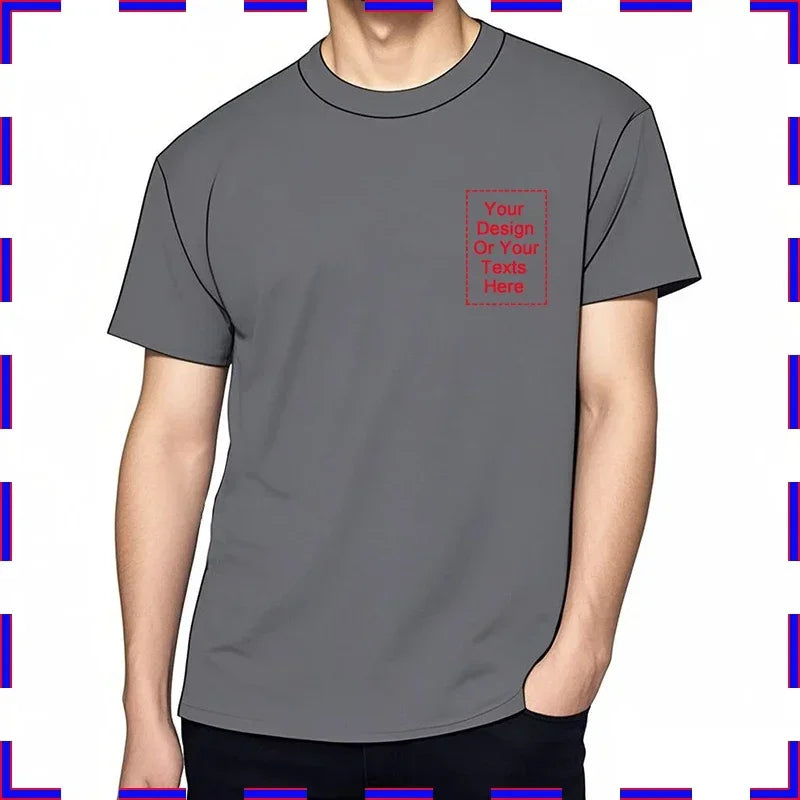 Men's Customizable T-Shirt Crew Neck Comfortable Stylish Fit Personalized Perfect for Men's Designs or Messages Custom T Shirt
