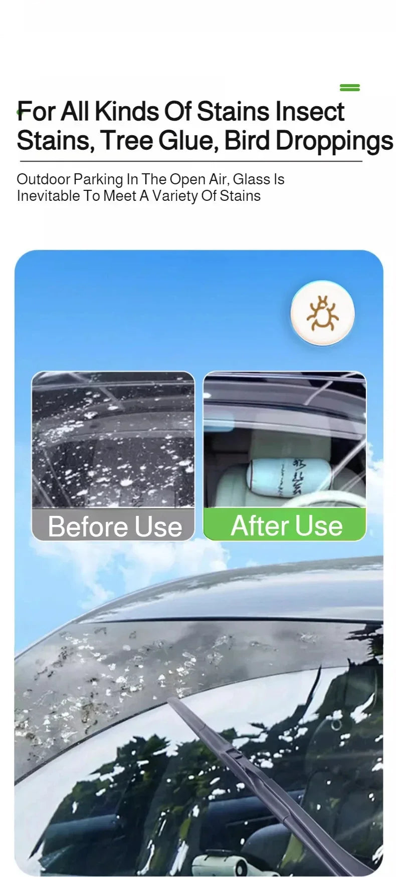 Car Glass Coating Oil Film Clean Brush Kit 120ml - Professional Repair Glass Scratch Brightening Windows Anti-fog Polishing