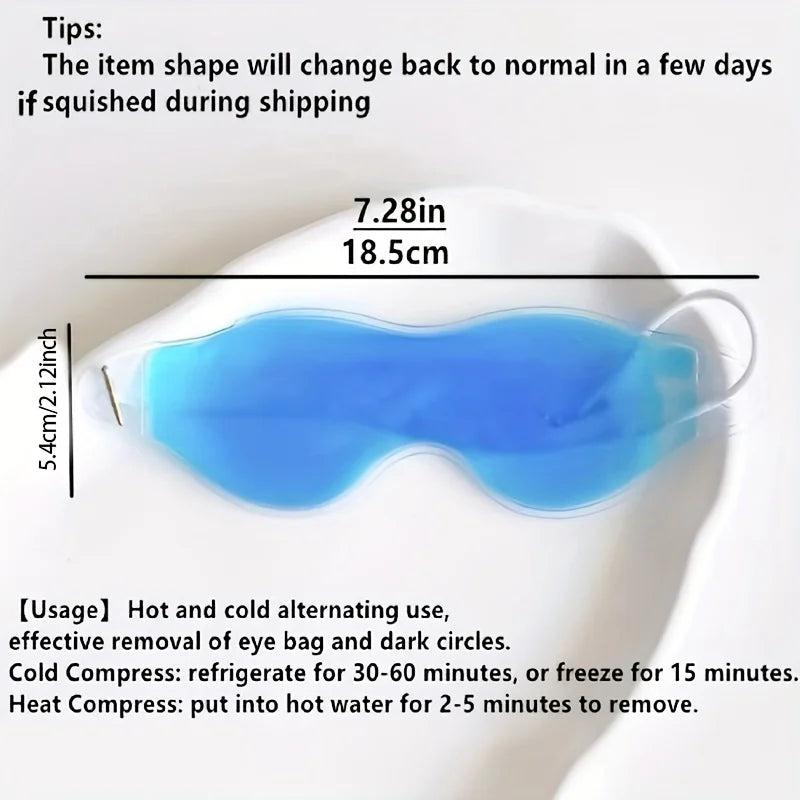 2pcs gel ice eye masks, relieve dark circles and fatigue, reusable dual cold and hot effect eye patches with adjustable elastic