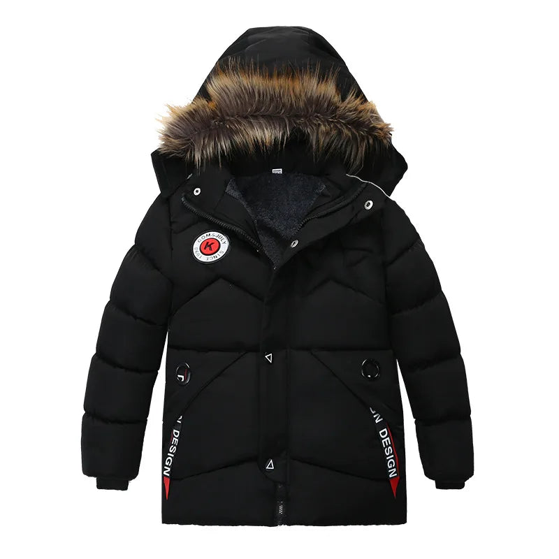Boys Hooded Winter Jacket - Plush Lined Coat with Detachable Hood - photo 8
