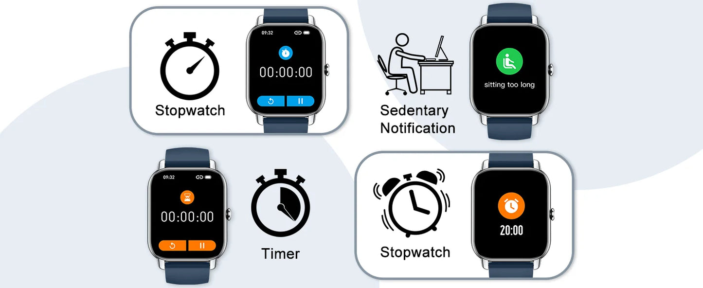 Smart Watch, 1.85" Smartwatch for  IP68 Waterproof, 110+ Sport Modes, Fitness Activity Tracker, Heart Rate Sleep Monitor.