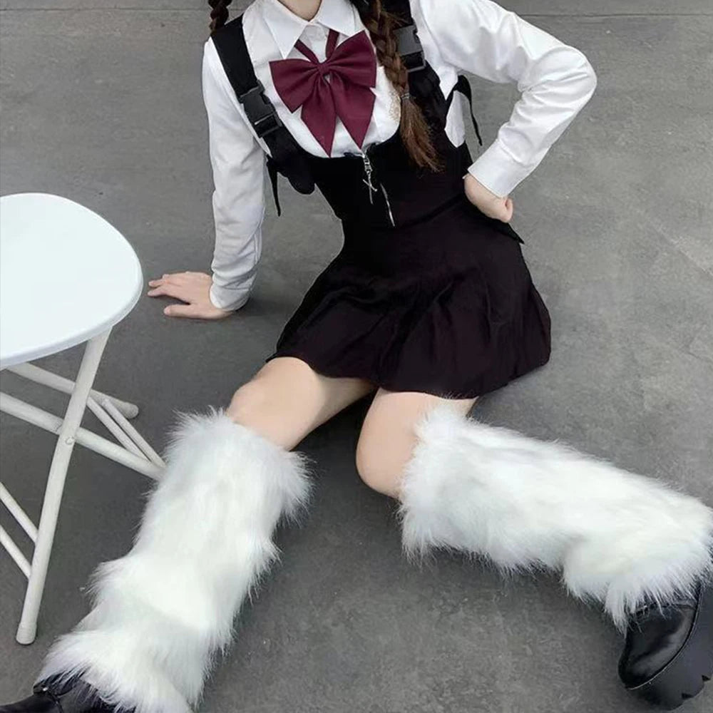 Women's Faux Fur Boot Covers, Harajuku Leg Warmers