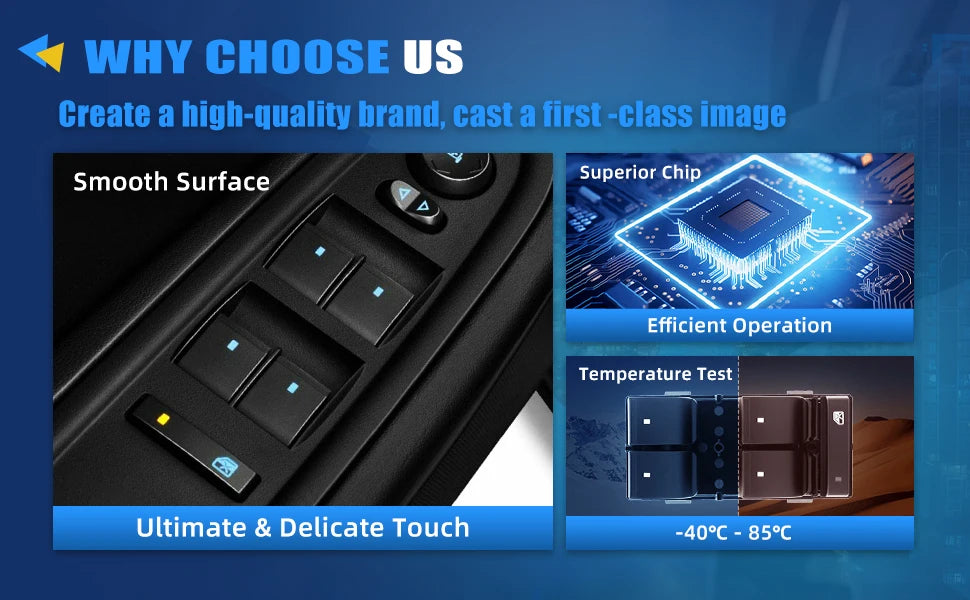 Front Left Power Window Switch — Chevrolet Silverado & GMC Sierra / Traverse / Yukon / Buick