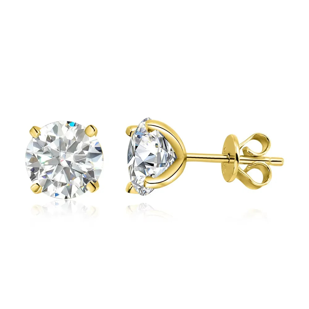 Smyoue 0.2-3CT Moissanite Stud Earrings for Women - 925 Silver, Rose Gold