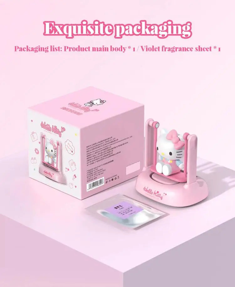 Interesting Hello Kitty Kuromi Solar-Powered Aroma Diffuser Car Perfume Car Decoration Item - A Gift for Boys and Girls