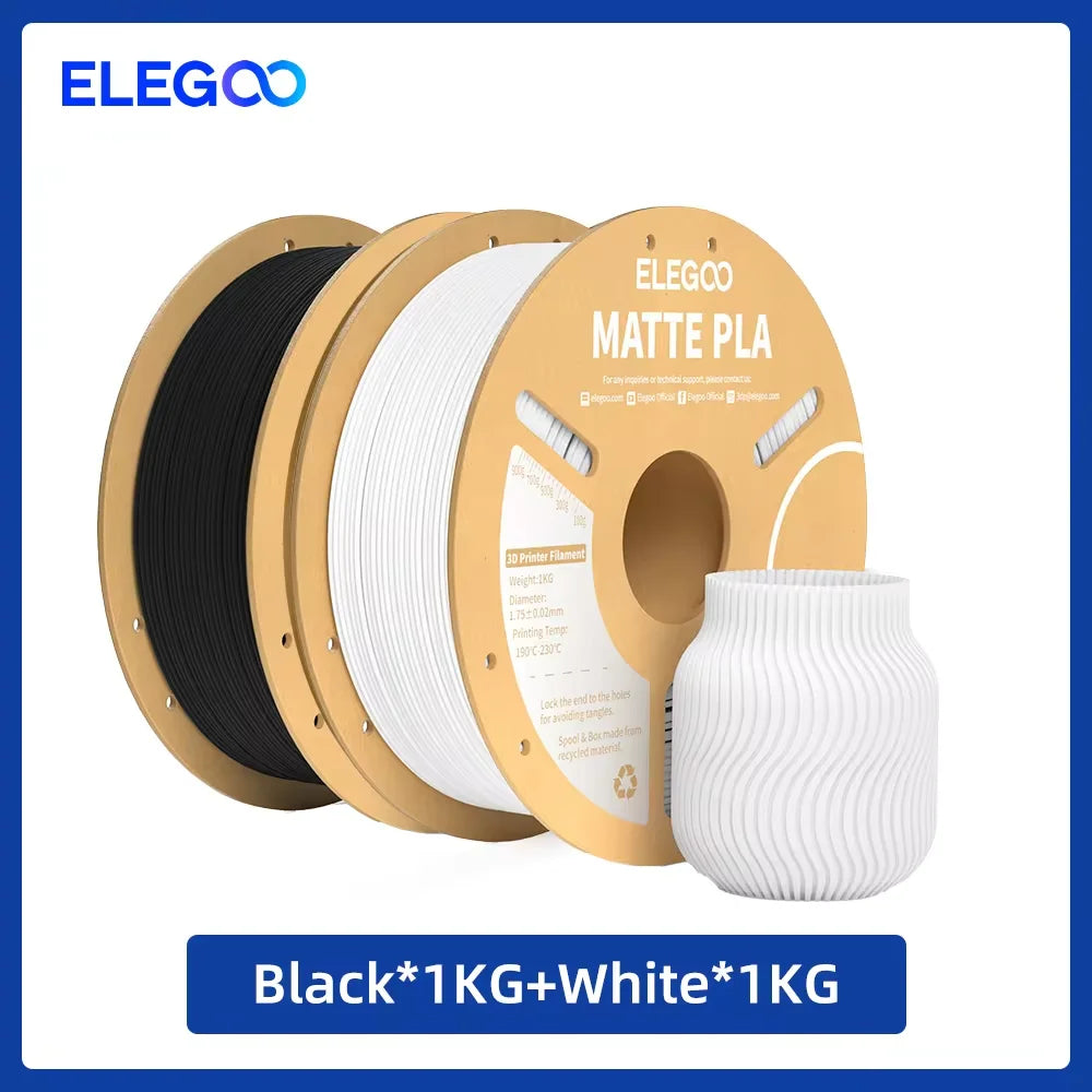 ELEGOO Matte PLA Filament 1KG,1.75mm FDM 3D Printer Filament Dimensional Accuracy +/- 0.02mm, 1kg Carboard Spool (2.2lbs)