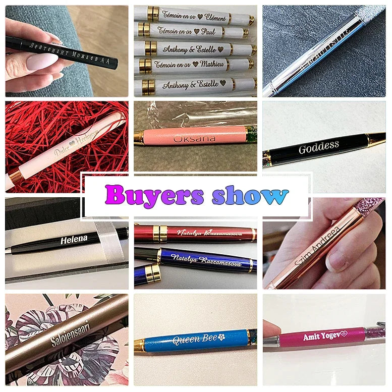 20-200 Pens New Slim Metal Ballpoint Pens Rose Gold Custom Logo Advertising Lettering Engraved Name School Office Supplies Gifts