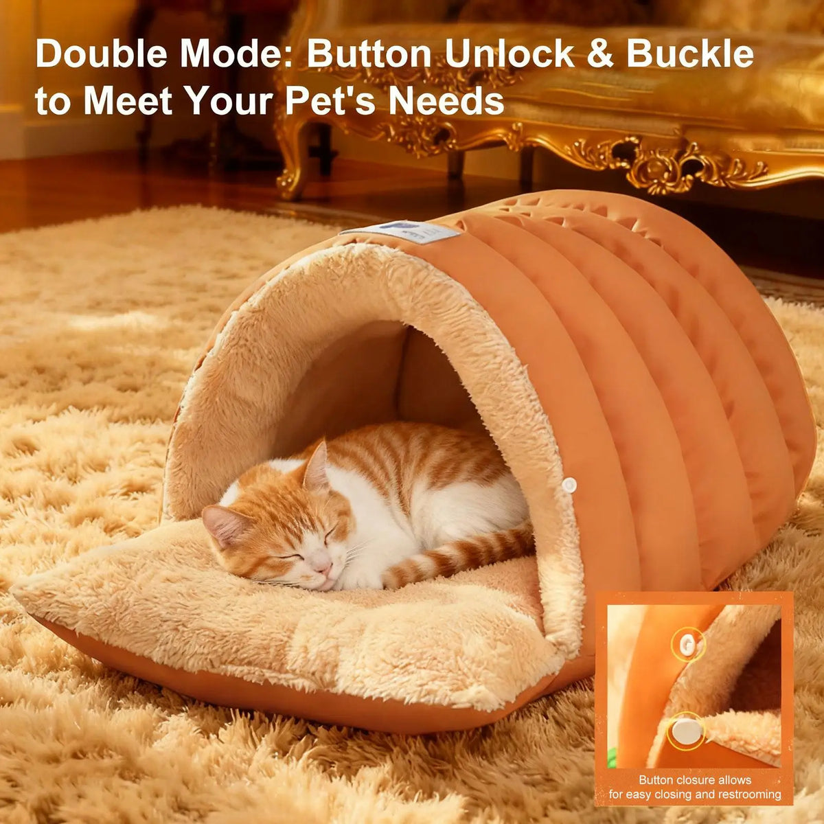 Semi-Enclosed Pet Cave Sleeping Sack - Washable Nest – photo 4