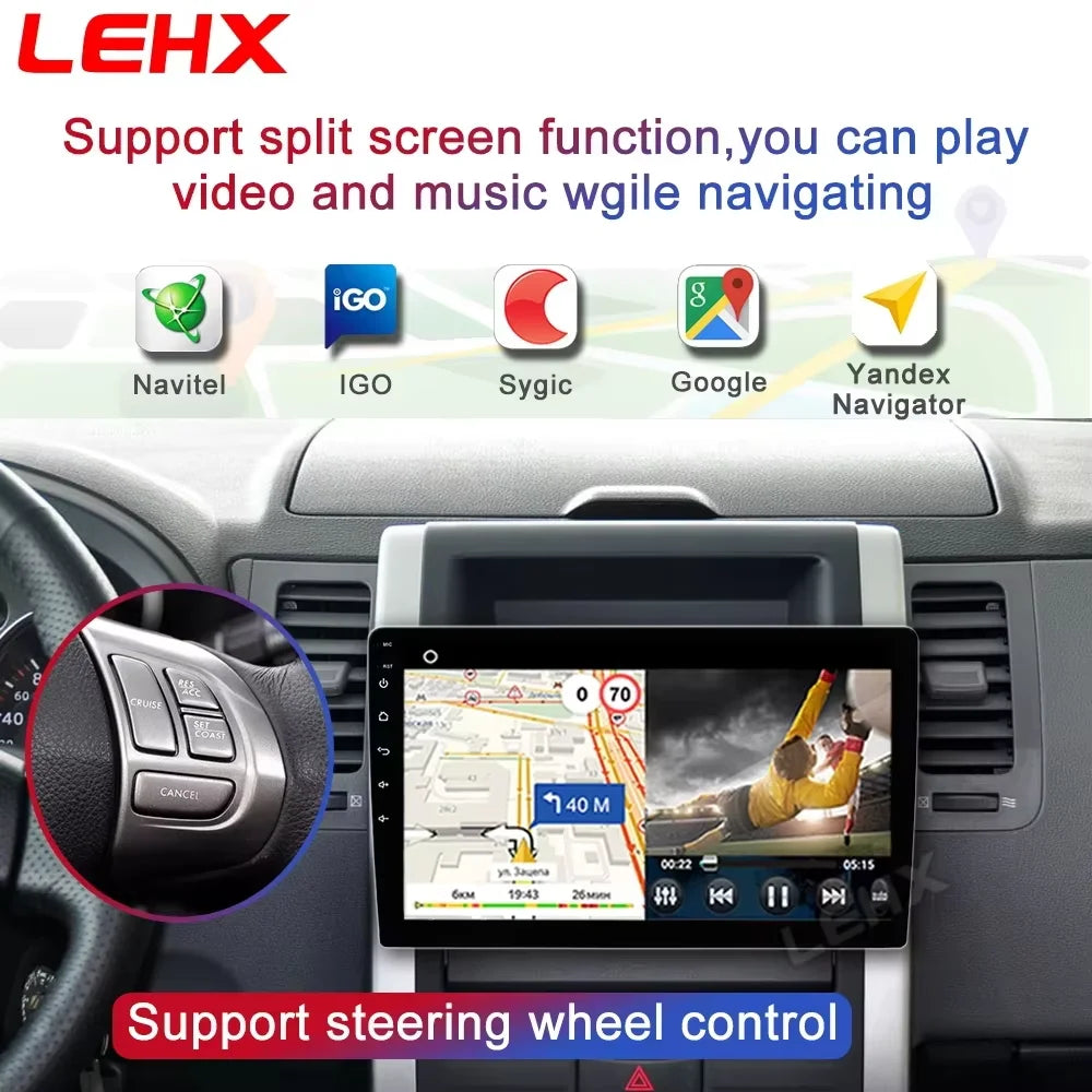 LEHX Universal 2-DIN Android Car Stereo (7"/9"/10") — Wireless CarPlay, Android Auto, GPS, 4G, WiFi