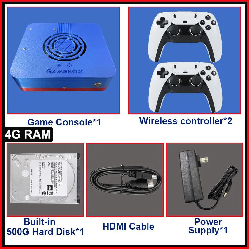 GD10 Dual-System Mini PC Console — i3 CPU, 4K HD, Plug-and-Play TV, Wireless Controller