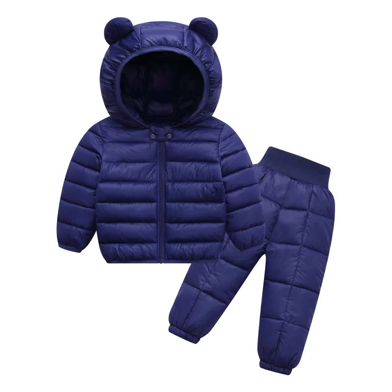 Kids Hooded Puffer Jacket and Pants Snowsuit - 2-Piece Winter Set - photo 8