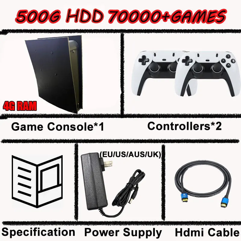 BS5 Batocera Mini Game Console — i3 CPU, 4K HD, 60+ Emulators, Wireless Controller