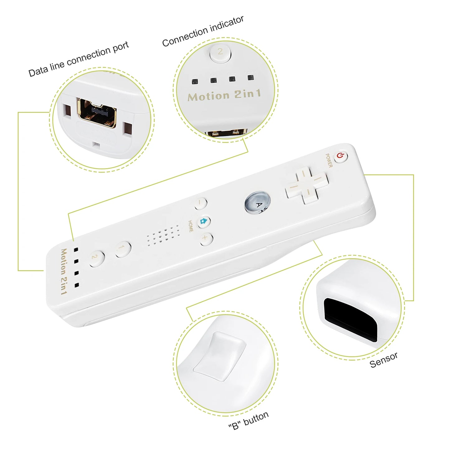 Controllers for Nintendo Wii/Wii U Left/Right 2in1 Motion Plus Controller Wireless Remote Control Gamepad Video Game Accessories