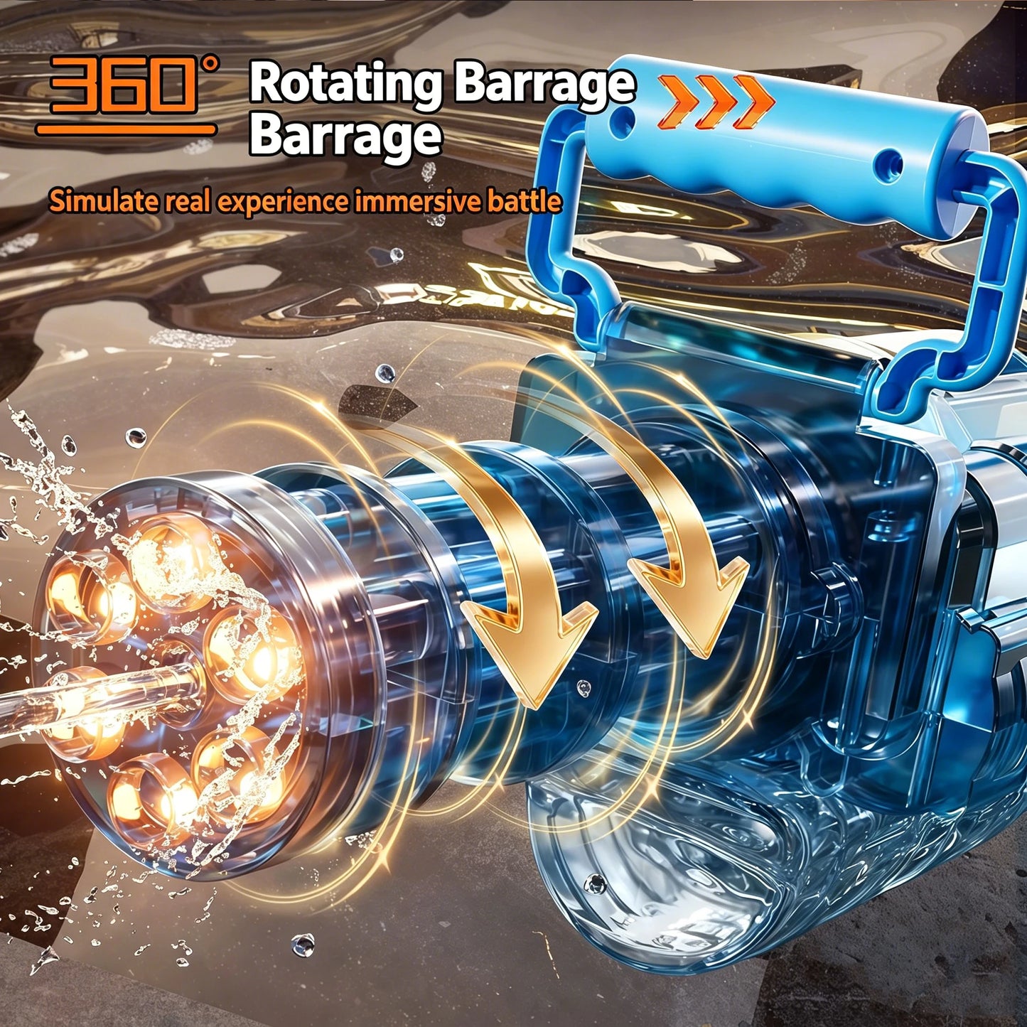 Gatling Water Gun — Rotating High-Pressure Summer Water Cannon