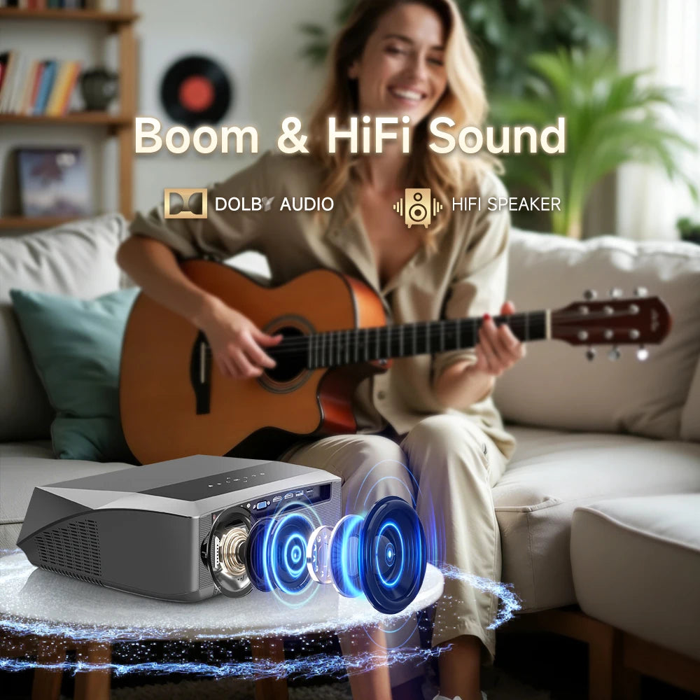 CAIWEI A10Q 4K Google Certified Projector 1080P Full HD Auto Focus High Brightness 4000 Ansi WiFi6 Beam Projectors Home Theater