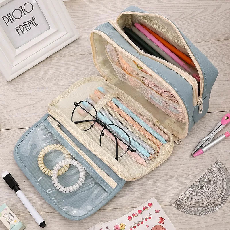 Kawaii Multi-Layer Pencil Case for Students - Cute and Functional