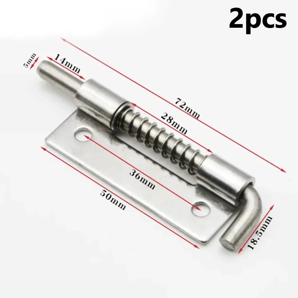 2Pcs Silver Door Latch Sliding Lock Bolt Latch Hasp Staple Gate Safety Lock Latch Bolt Latch Spring