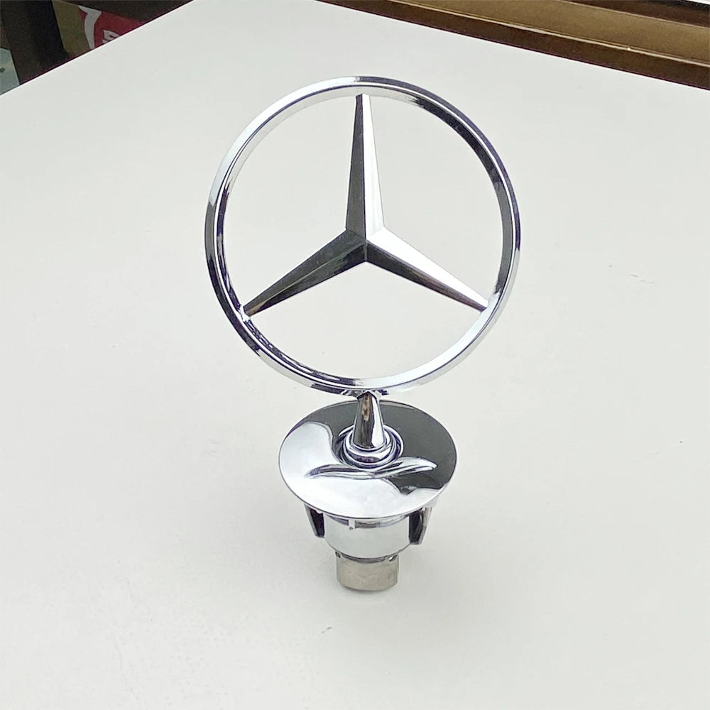1pcs 44MM Chrome Car Star Hood Badge Front Emblem Logo for Mercedes Benz C E S Class W204 W205 W212 W213 W211 W220 W222 W223