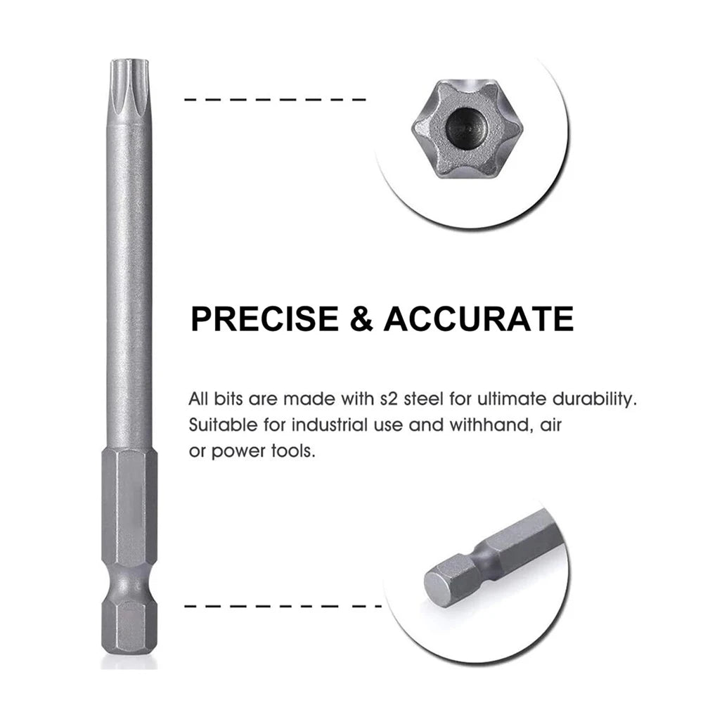 11 PCS  Torx Security Bit Set S2 Steel Magnetic Security Screwdriver Set 50/100mm Star Screwdriver Set for Shark Vacuum T6-T40