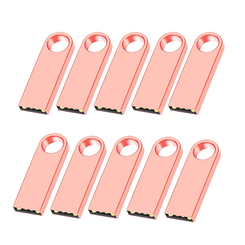 Metal USB 2.0 Flash Drive 10-Pack — Bulk Memory Sticks 4GB to 128GB