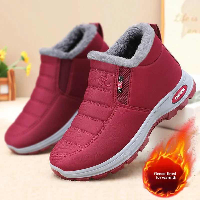 Women's Plush Platform Snow Boots - Warm Lined Ankle Boots
