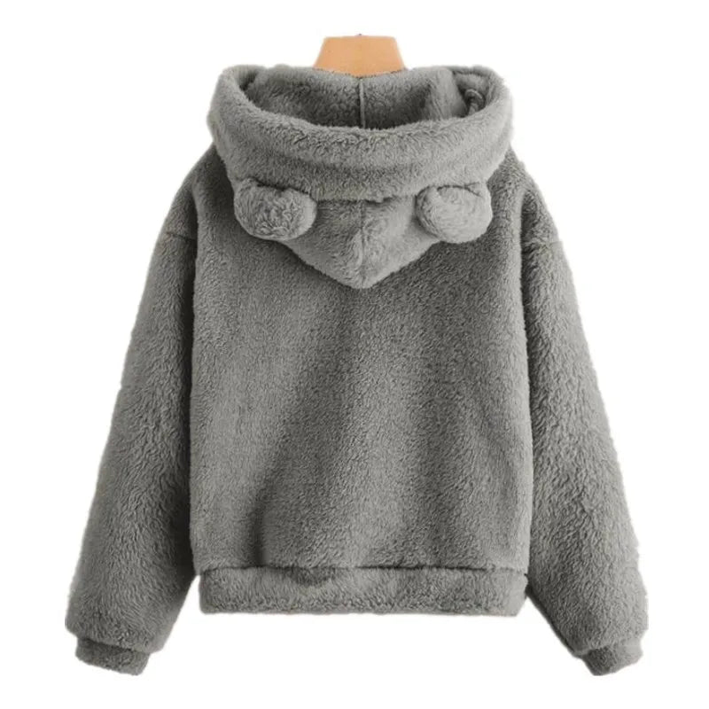 Women's Bunny Ear Hoodie - Plush Warm Long Sleeve Sweatshirt - photo 2