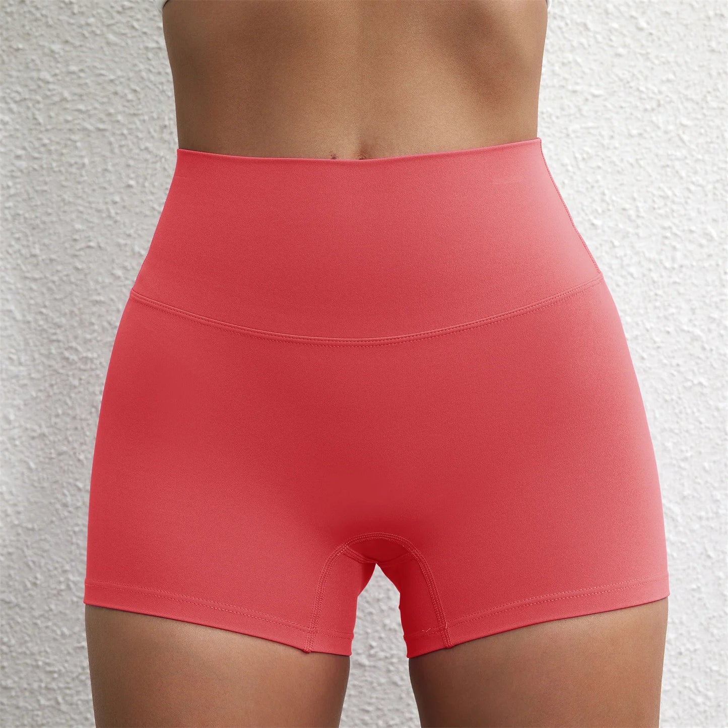 Solid Color Tight Compression Sport Short High Waist Yoga Ultrashort Legging Training Soft Women Gym Athletic Tight Squat Proof