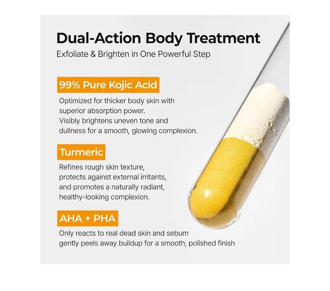 Body Keratin Care  Acid Turmeric Spray with Gentle Body Brightening & Exfoliating Peeling Solution Korean Skincare, 6.76 fl.oz