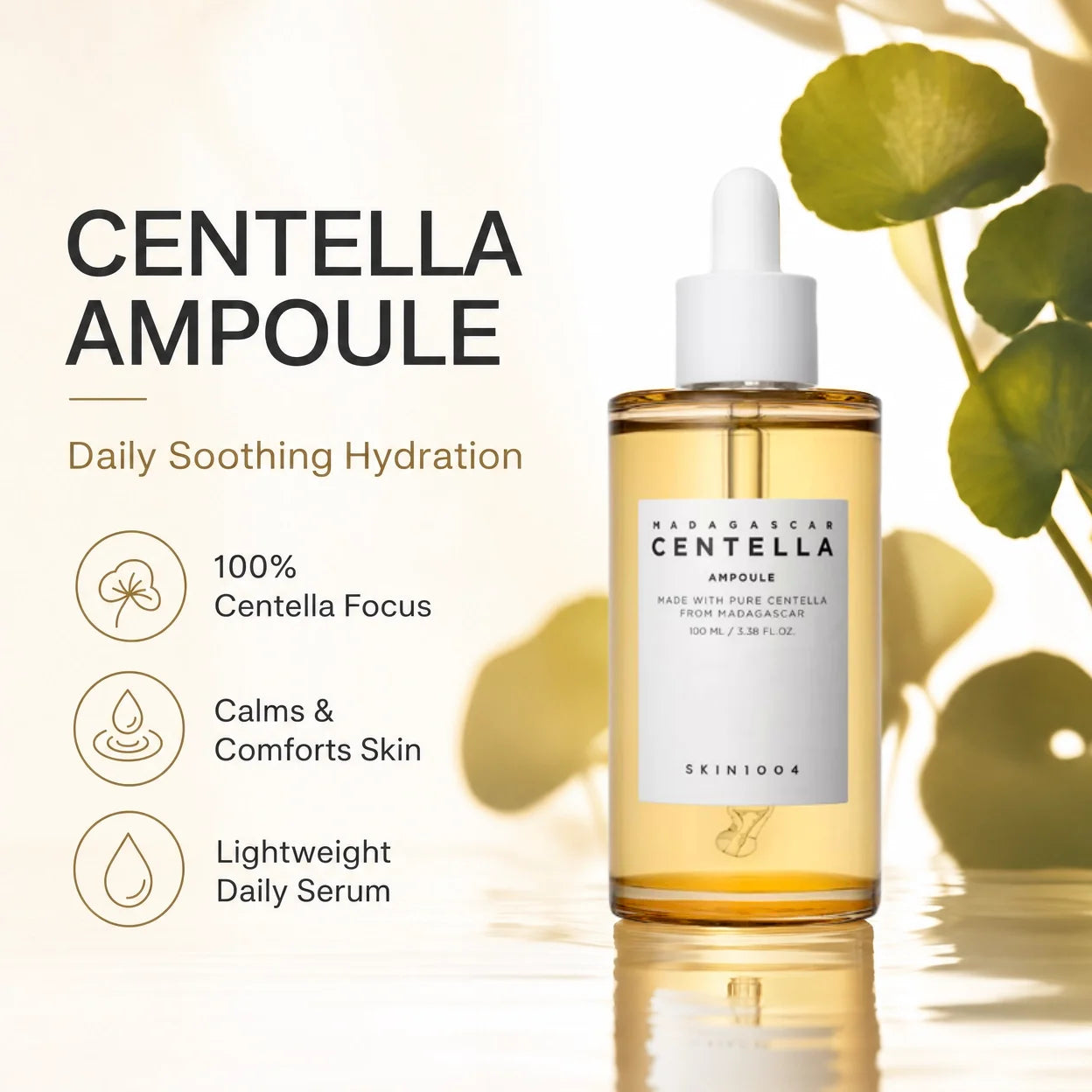 Korean Centella Ampoule Serum — Calming Pore-Refining Essence