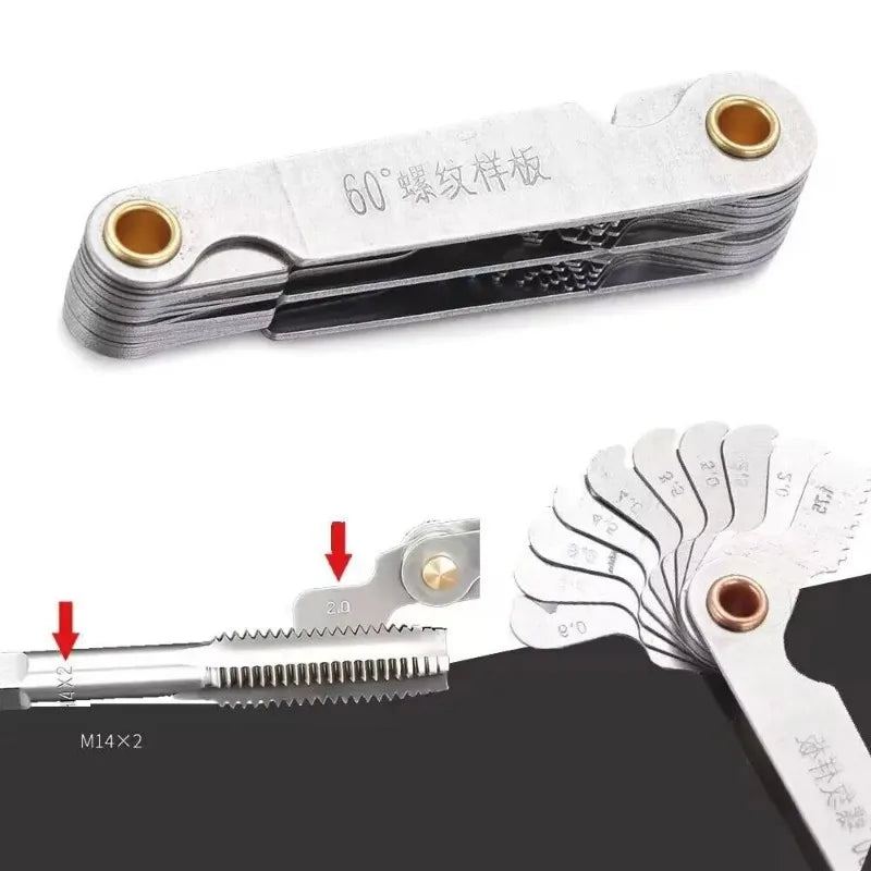 55/60 Degree Metric Inch Thread Plug Gauge Gear Tooth Screw Pitch Gauges Measuring Center Metrisch Thread Measurement Tools