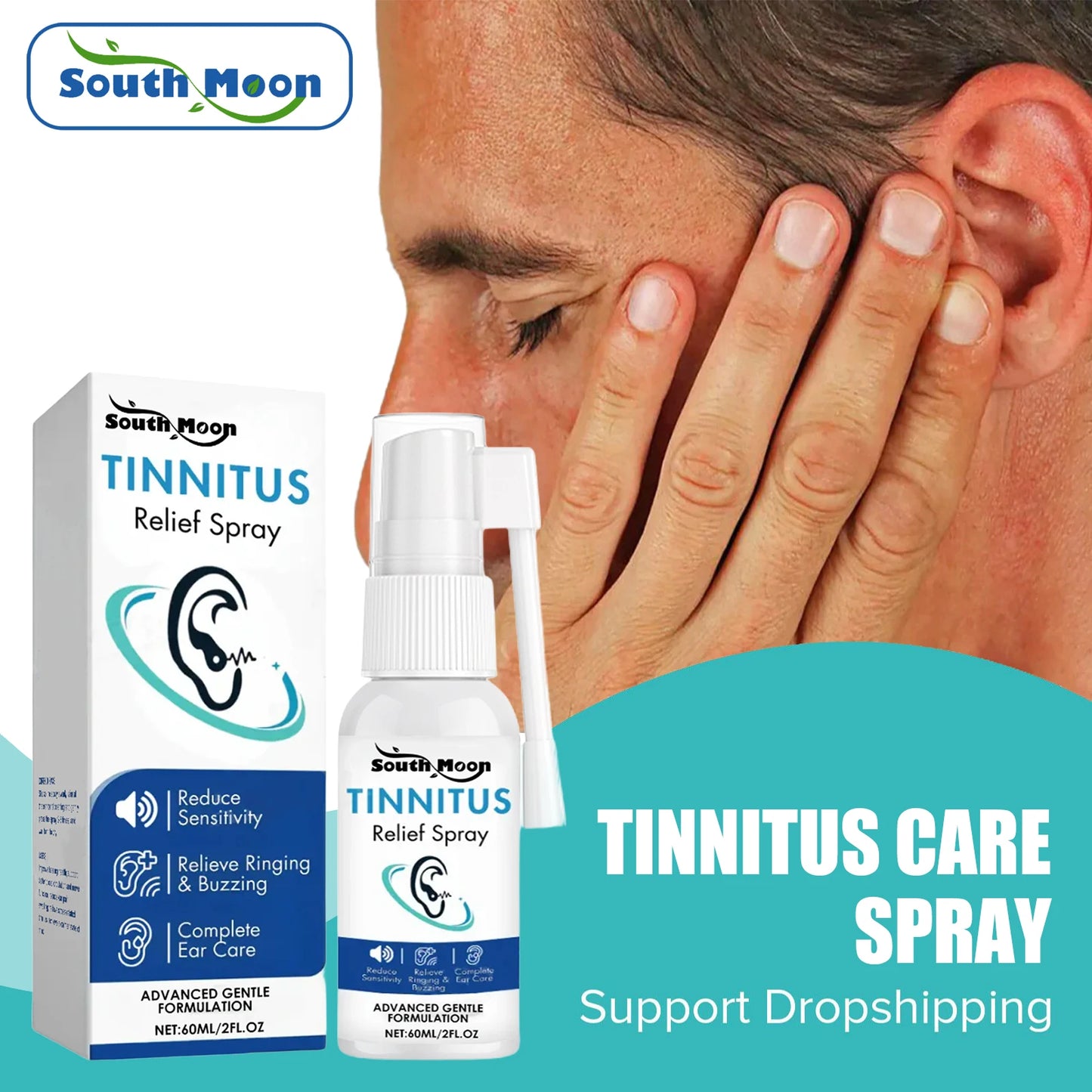 Ear Cleansing Spray 60ml — Earwax Removal & Soothing Ear Care Liquid