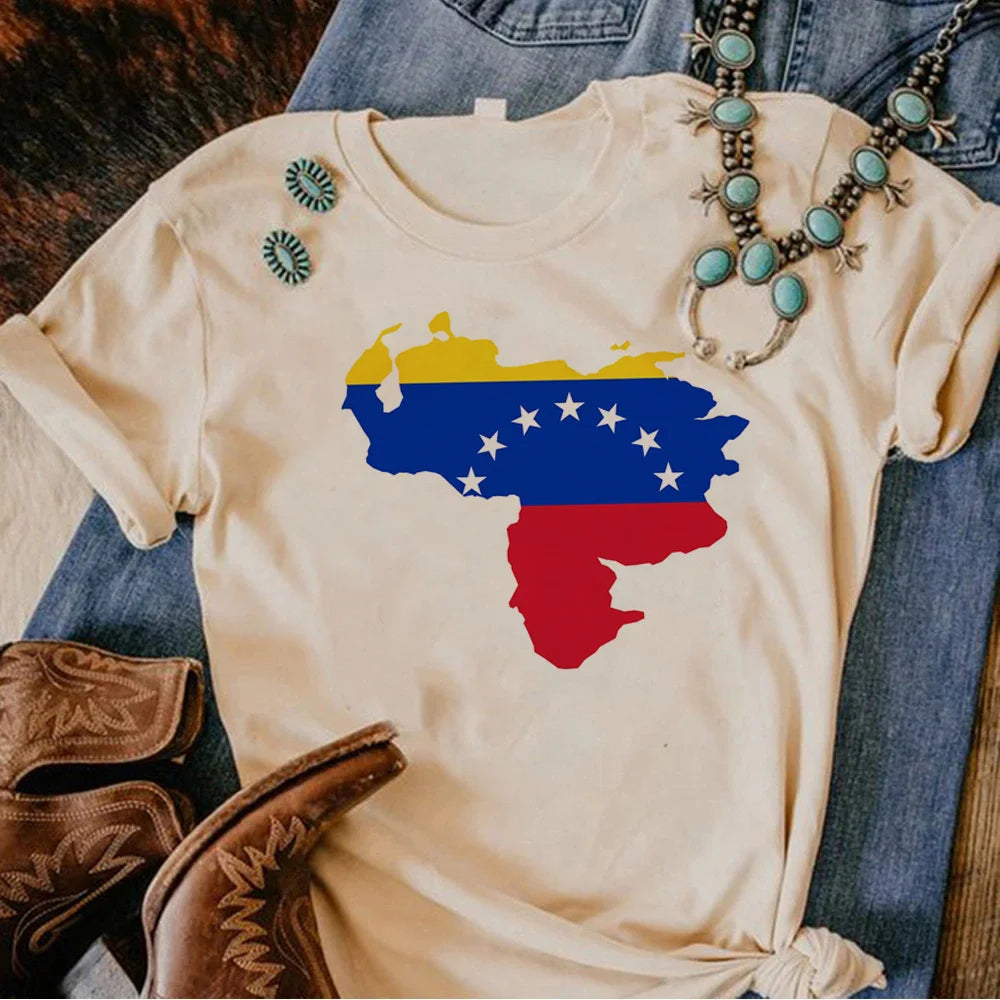 Venezuela tshirt women Japanese funny harajuku top female streetwear funny clothing