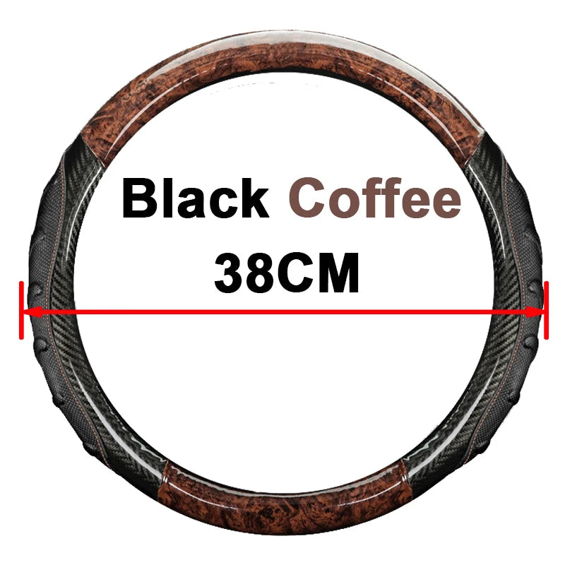Car Truck PU Leather Embossed Steering Wheel Cover Steering-Wheel For Auto Diameters 36 38 40 42 45 47 50CM 7 Sizes to Choose