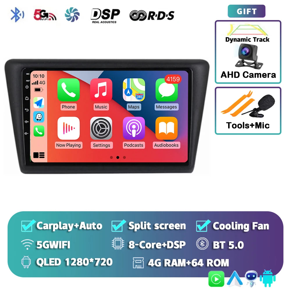 Android 16 Carplay Car Radio For VW Skoda Rapid 2013 2014 2015 2016 2017 2018 2019 Seat Toledo 2015 - 2018 GPS Multimedia Stereo