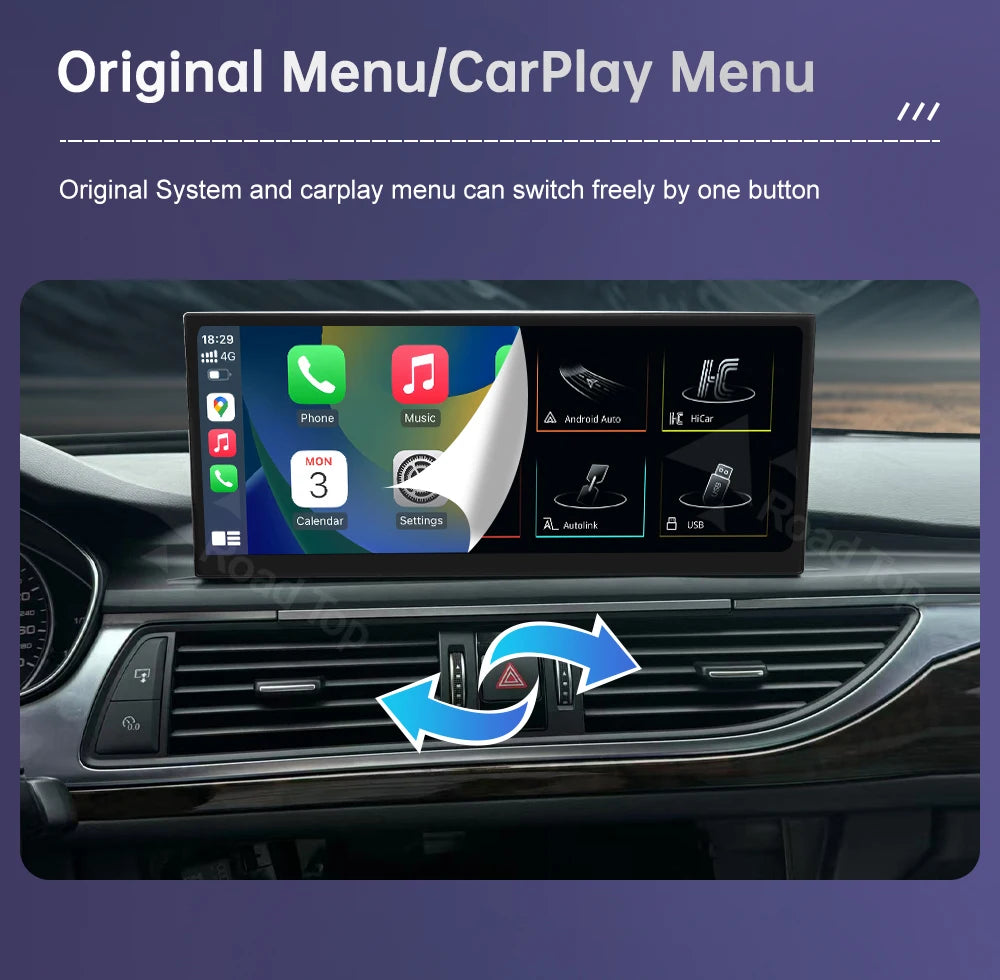 Road Top 12.3" Linux Screen For Audi A6 C6 A7 C7 2026-2026 with Wireless CarPlay Android Auto Airplay Car Radio Player