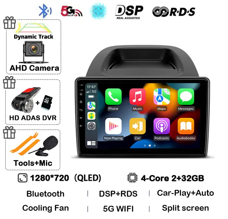 Android 16 Car Radio For Ford EcoSport Eco Sport 2017 2018 - 2023 Carplay Auto GPS Navigation 2 Din Player WIFI+4G Stereo Video