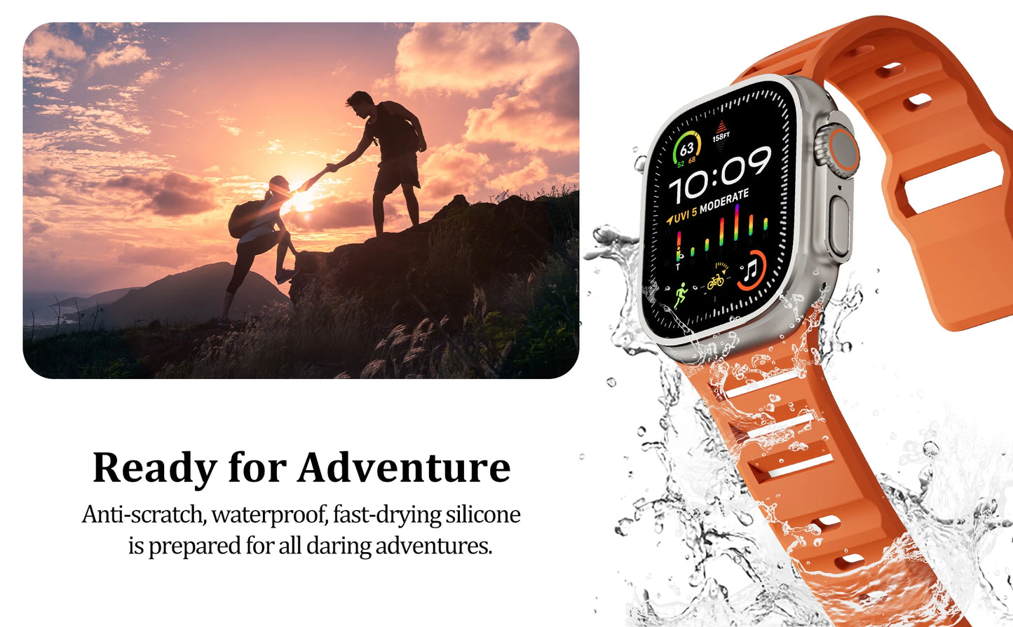 Silicone Strap for Apple watch ultra 2 3 band 49mm 45mm 44 mm 42mm 46mm accessories correa bracelet iwatch 11 10 9 8 7 6 SE 5 4