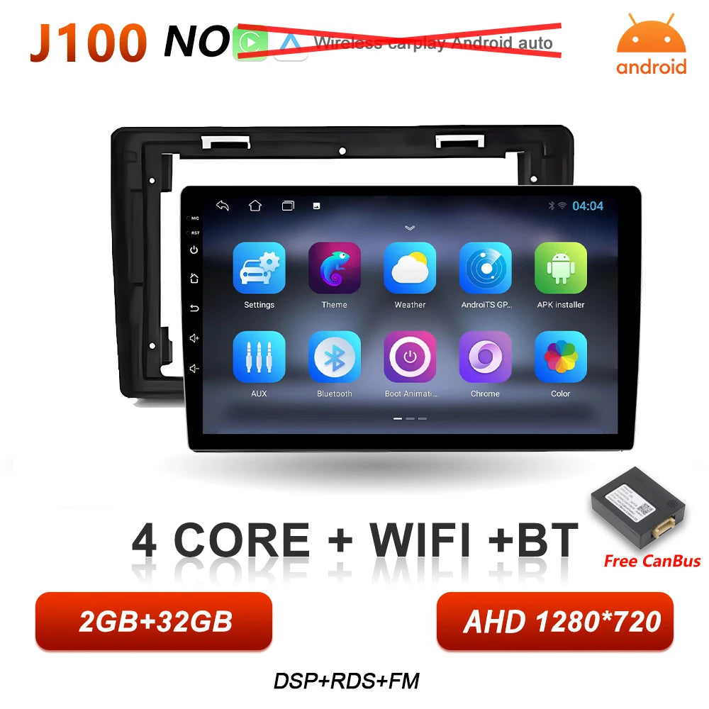 10" Android Car Radio with Wireless CarPlay & GPS — Dodge RAM 1500 (2008-2012)
