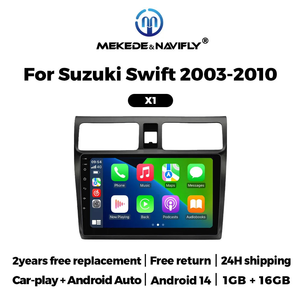 2din Android 14 Car Radio for Suzuki Swift 2003-2010 Multimidia Player Intelligent Car Audio System Wireless CarPlay Auto WIFI