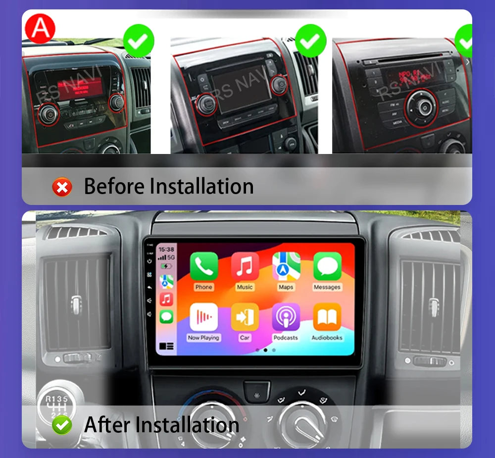 Android 16 For Fiat Ducato Peugeot Boxer Citroen Jumper 2006-2022 2K QLED Android Car Radio Multimedia stereo Player GPS CarPlay